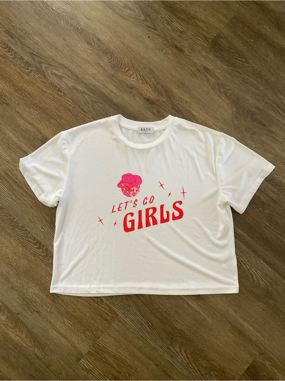 NWOT Nash Graphic Tee - White with Pink/Red Print